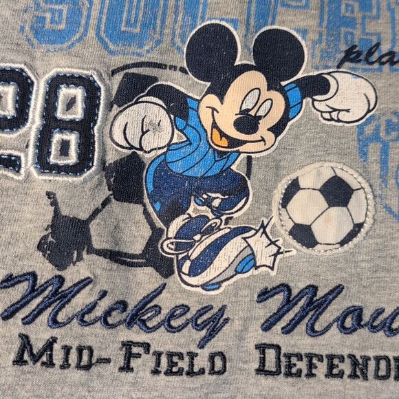 Disney Mickey Mouse Vintage Y2K Embroidered Soccer Them Infant Tshirt - Picture 3 of 4